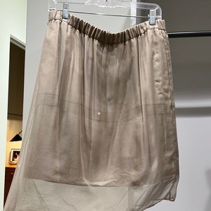 Brunello Cucinelli silk organza and sequin cocktail skirt.  Champagne, size 12